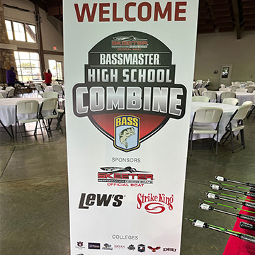 Bassmaster High School Combine Welcome Board